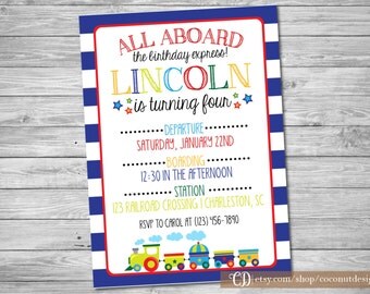 Train Invitation / Train Birthday Invitation / Train Birthday / Printable File