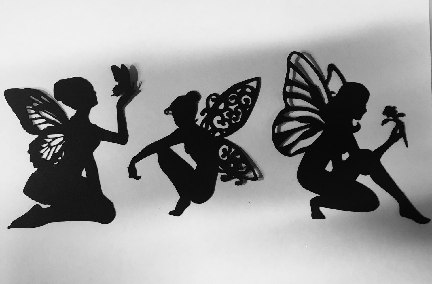 Set of 6 Fairies silhouette// cupcake toppers by WhenLifeHappens