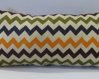 Chevron Burlap Pillow Cover, Burlap Pillow Cover, Pillow Cover with Chevron Print, Chevron Burlap Throw Pillow