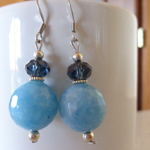 Angelite earrings dangle earrings light blue by Myspecialgift