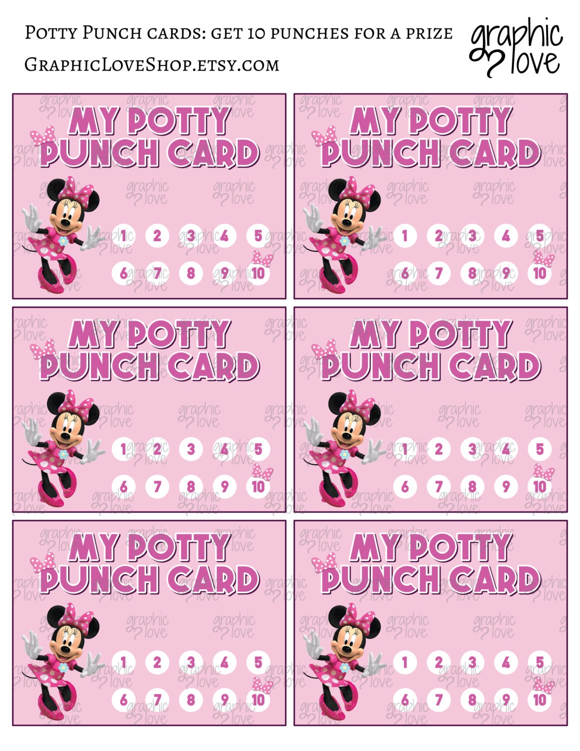 Printable Potty Training Chart Minnie Mouse