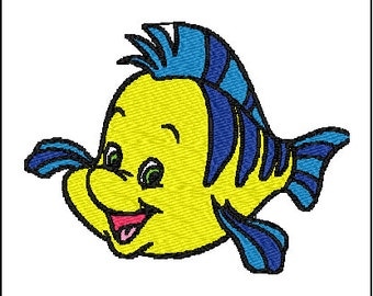 Flounder Little Mermaid Embroidery Design