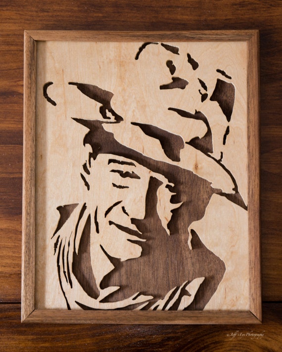 John Wayne Scroll Saw Print John Wayne Picture John Wayne