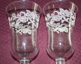 Etched Vintage Glass Votives
