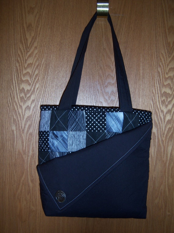 Cloth handbag Fabric Purse Handmade HandbagBlack by MawMawsShop