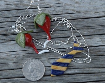 Luna Lovegood's Earrings and House Tie Set