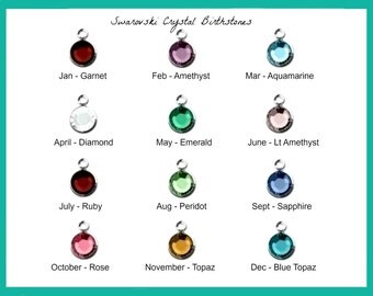 Austrian crystal birthsone charm 6mm // silver wrapped crystal birthstone charms