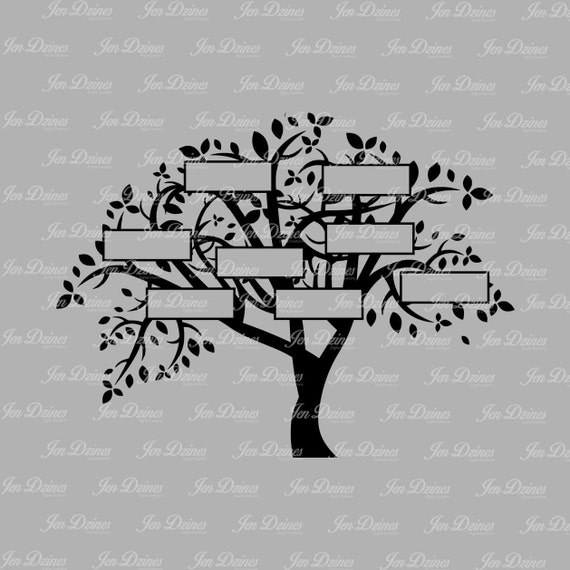 Download Family Tree 8 Names SVG DXF EPS family tree files family