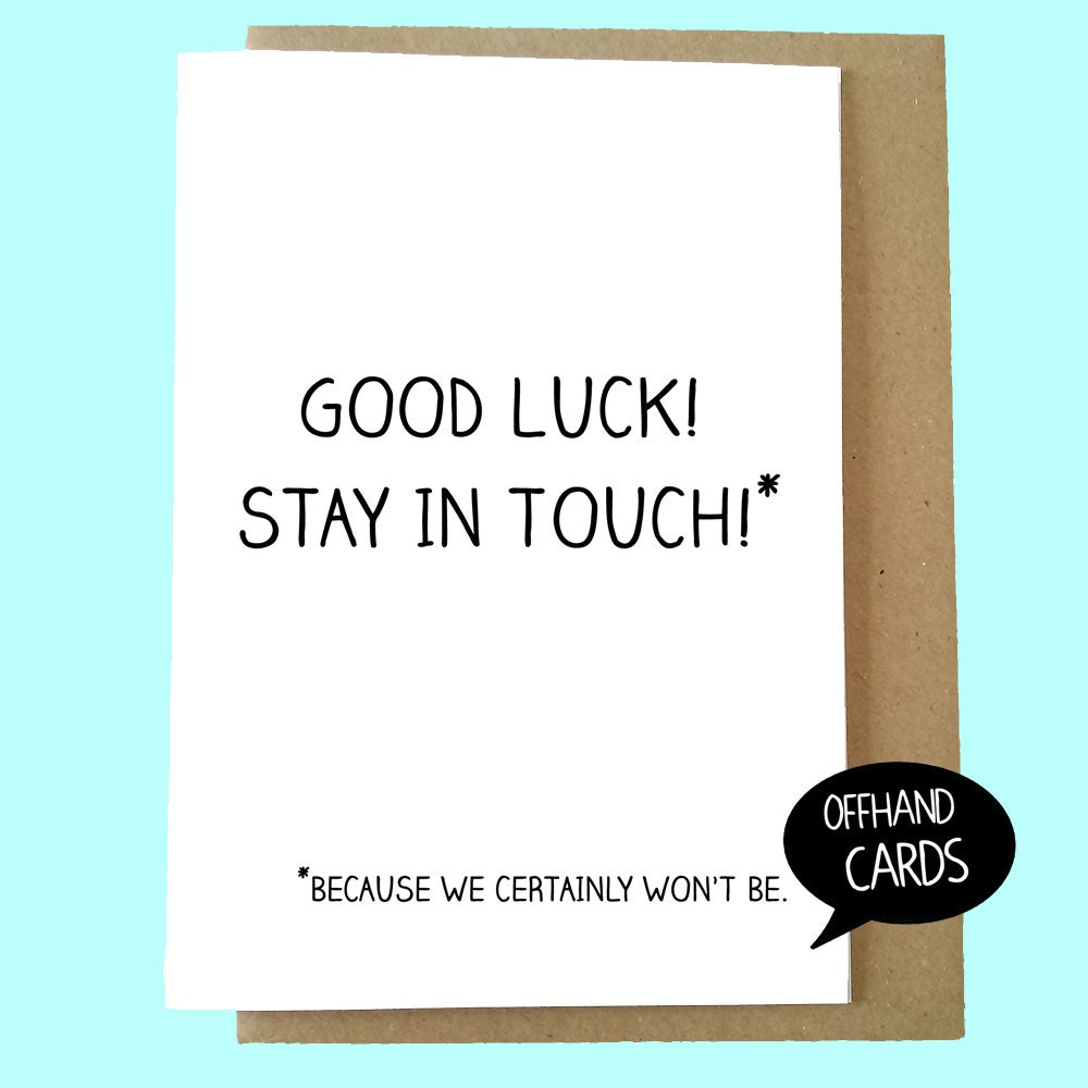 Funny Leaving Card Good Luck New Job We ll Miss You