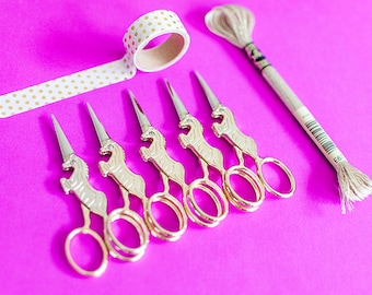 Unicorn Scissors - Antique Vintage Design Sewing & Embroidery Scissors Stainless Steel gold-plating Blade