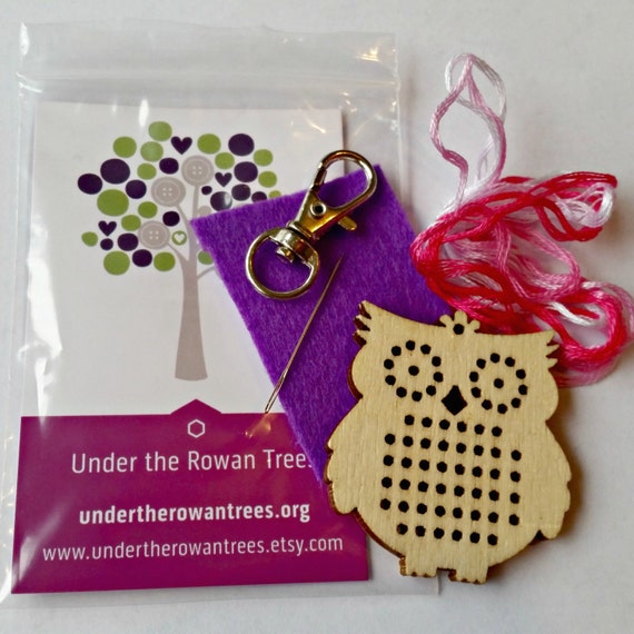 Cross Stitch Kits, craft set, children's stocking filler, party favour, embroidered key ring, embroidery gift