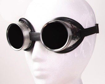 Steampunk Goggles - High Quality Welders Aluminum Metal with Tinted Glass and Rubber Lining.