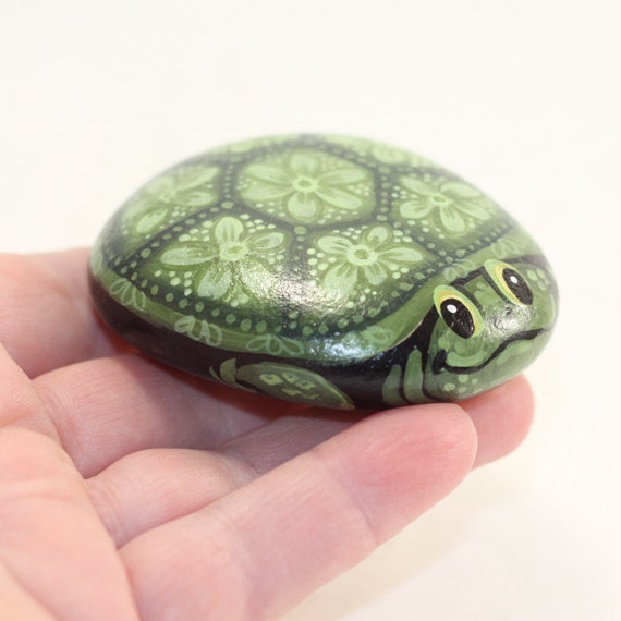 Hand Painted Rock Turtle Garden Art Decoration Yard Art Direct From 760