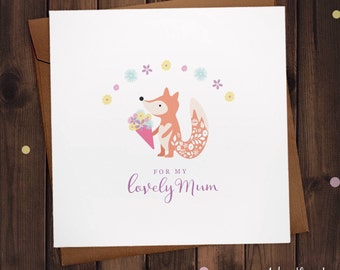 Fox card | Etsy