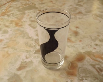 Mod Mid-Century B&W Graphic Drinking Glass Tumbler