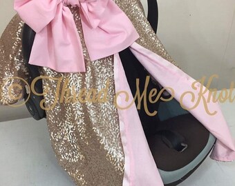 LUX | Skyla| Champagne & Light Pink Car Seat Canopy