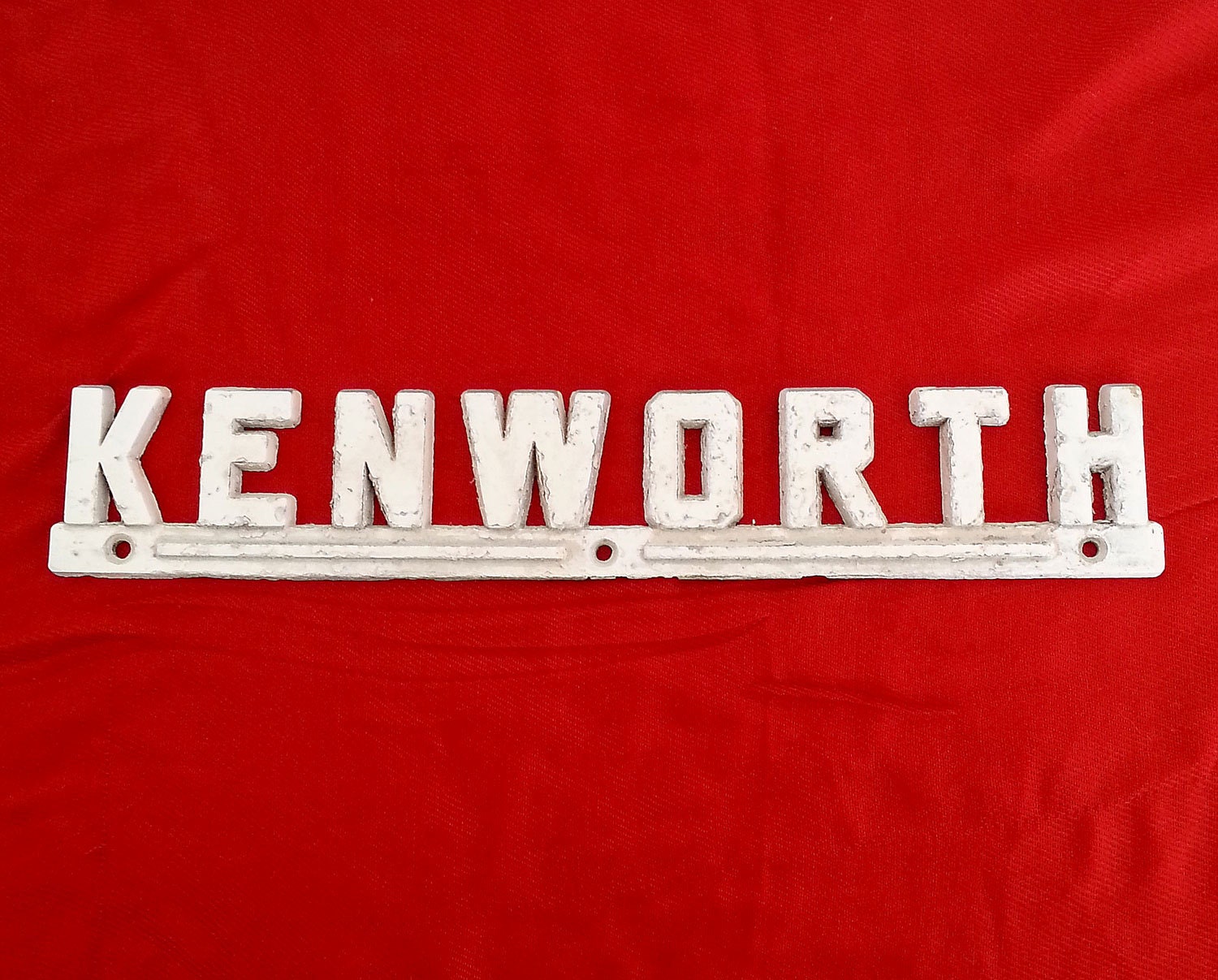 Vintage 60s Kenworth Grill Emblem Nameplate Badge. Chrome
