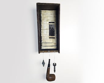 John Keats Poetry Assemblage - Rustic Assemblage Art - Found Objects Poetry Assemblage