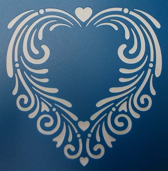Swirly Heart Stencil