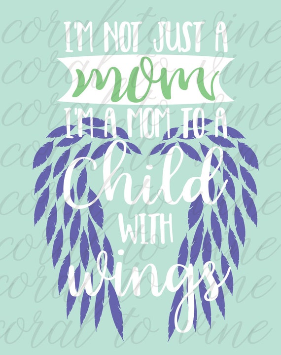 Download mom to child with wings SVG feather angel wings SVG by ...