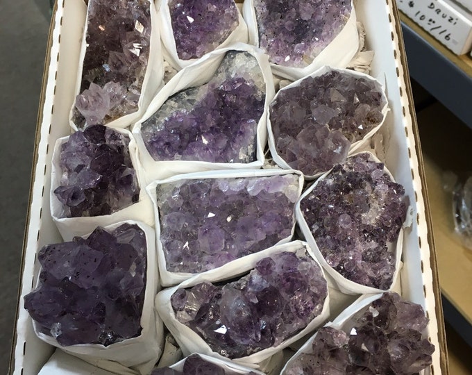 1 Flat Amethyst Clusters- 1.4 - 1.6 LBS per flat- Amethyst from Uruguay- Healing Crystals \ Reiki \ Healing Stone \ Healing Stones \ Chakra