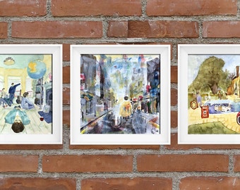 Set of 3 Oasis Art Prints, posters, paintings