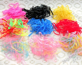 2000pcs DIY rainbow elastic rubber band,small tiny little hair ties ponytail elastic braids plaits elastic rubber bands,rainbow loom bands