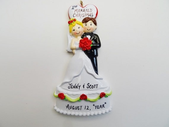 Bride & Groom Christmas Ornament - Personalized Wedding