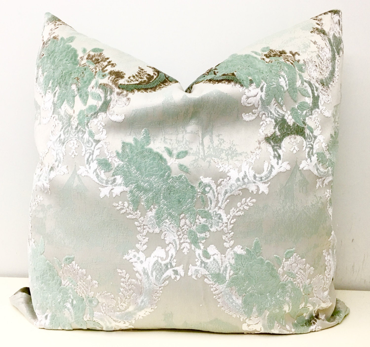 Green Velvet Pillow CoverMint Green PillowVelvet by artdecopillow