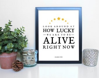 Hamilton: How Lucky We Are, Musical Theatre, Broadway, Typography Printable, Instant Digital Download, Wall Art Print 8x10