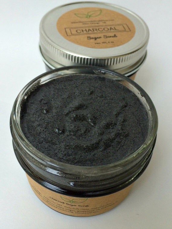 Organic Charcoal Sugar Scrub Activated by HomemadeSimplyMom