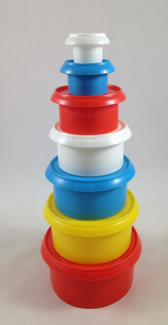 Items similar to Colorful Plastic Stacking Toy - Vintage Plastic Toy ...