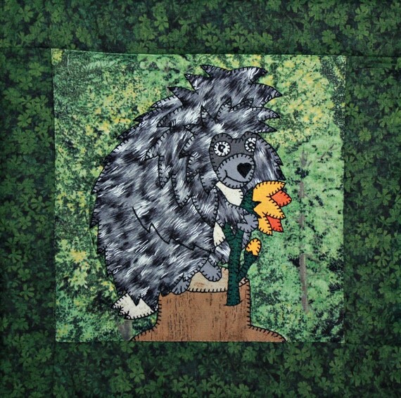 Porcupine PDF applique pattern North American forest or