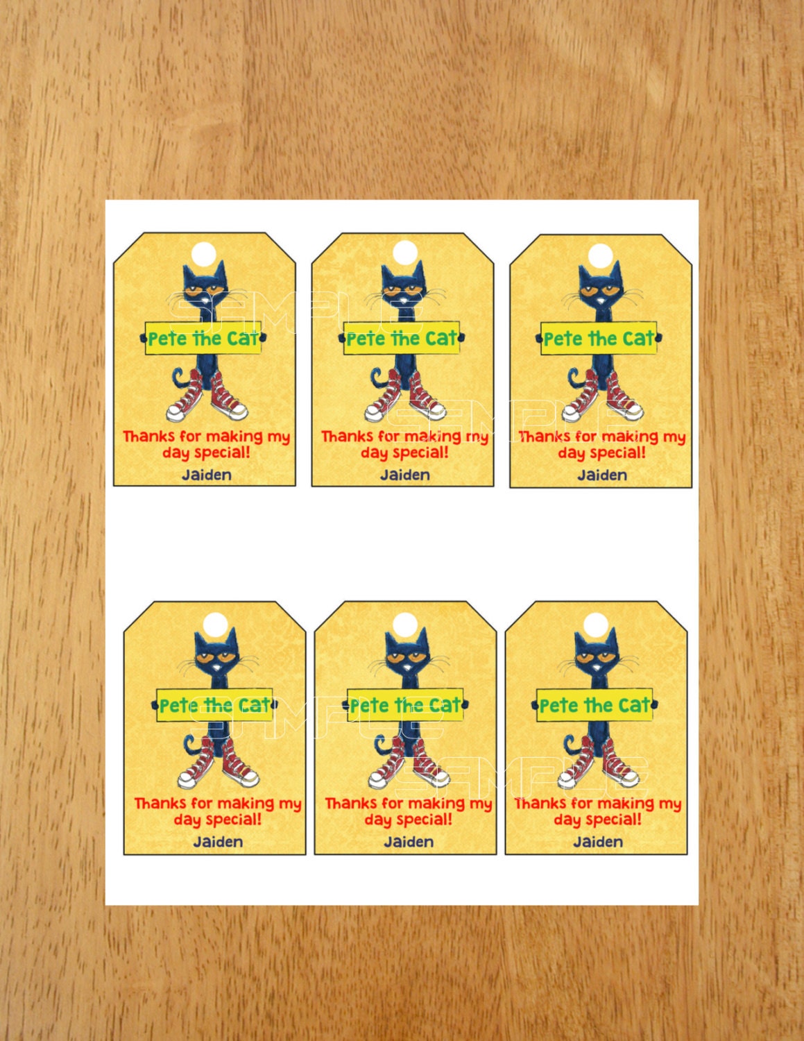 Pete the Cat Favor Tags Gift Tags by MunchDoodles on Etsy