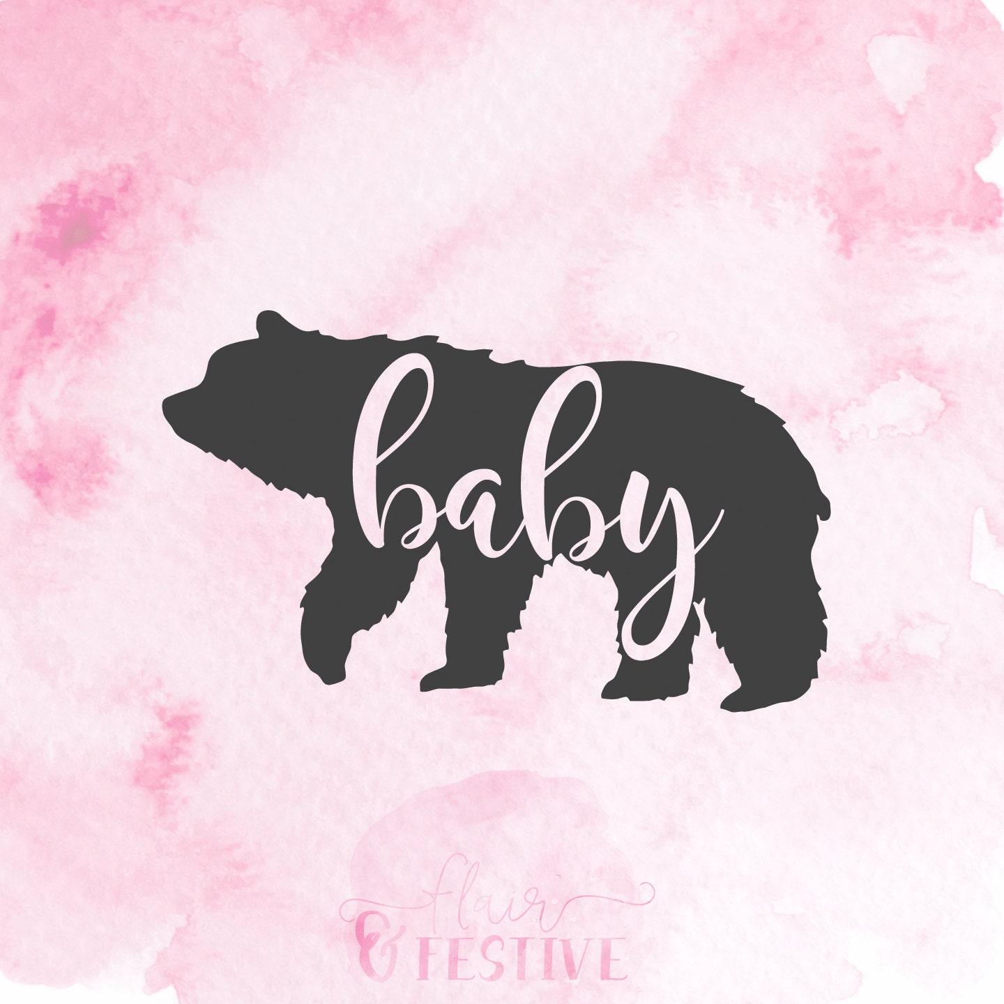 Download Baby Bear SVG Cut File Silhouette SVG Cricut Download DxF
