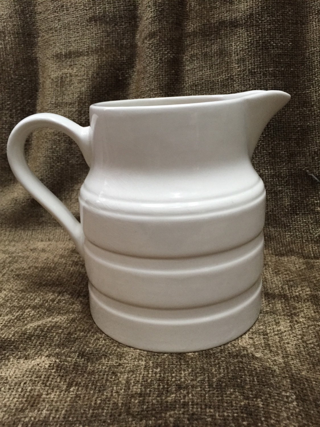 Vintage Lord Nelson Pottery 32oz Pitcher Milk Jug Cream White