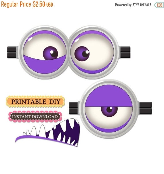 Purple Minion Eyes Printable