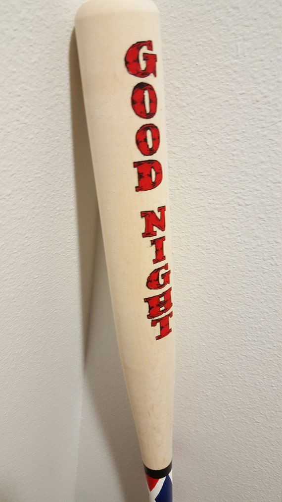 Plain Good Night Wooden Baseball Bat by HaileysHandArtistry