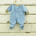 vintage 1960s retro baby blue rainbow stripes baby suit 0-3 months