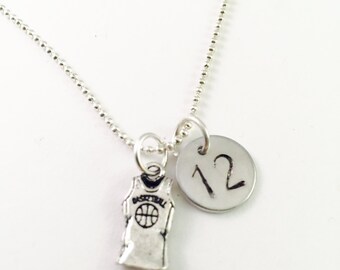 Personalized Basketball necklace, Personalized sport necklace, sport necklace, player's number necklace, basketball team gifts, coaches gift