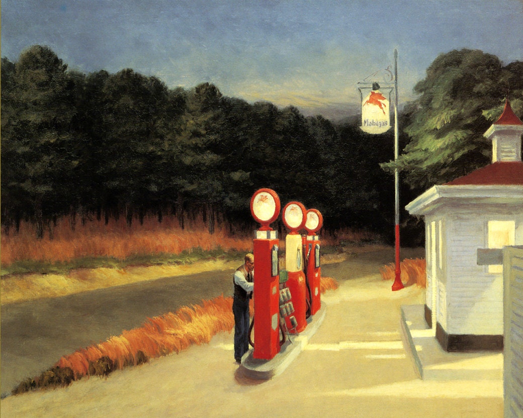 Hopper amerikanischen Tankstelle Amerika Maler von HeritagePosters