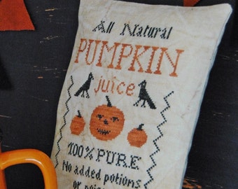 Pumpkin Juice / Primitive cross stitch pattern /PDF