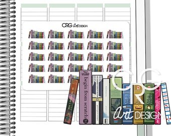Row of Books Stickers | Planner Erin Condren Plum Planner Filofax Sticker