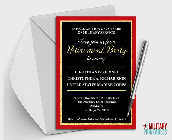 Usmc Retirement Invitations 4