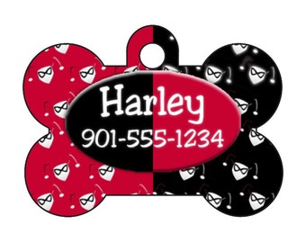 Harley Quinn Pet Id Dog Tag Personalized w/ Your Pet's Name & Number