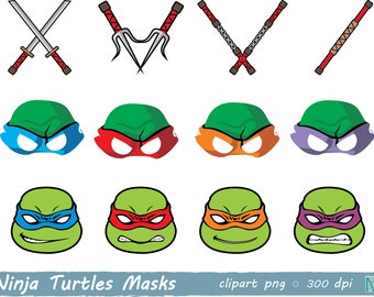 Ninja Turtles masks - Birthday Party - Ninja Turtles Party - Ninja Turtles Photo Booth Props - instant download digital file PNG