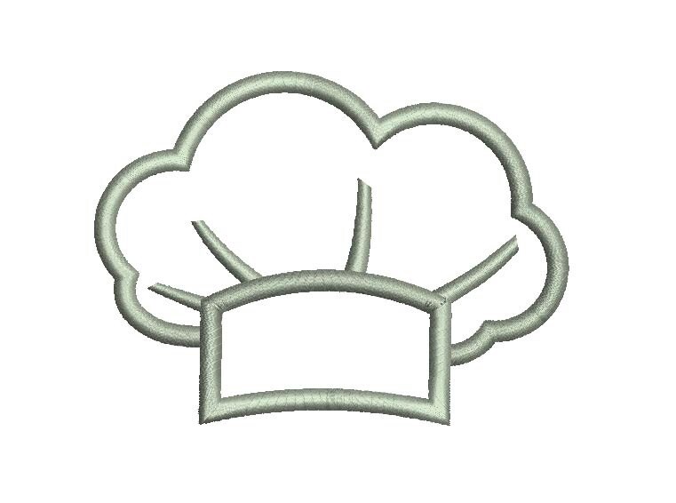 Cook Chef Hat Applique Embroidery Design 034