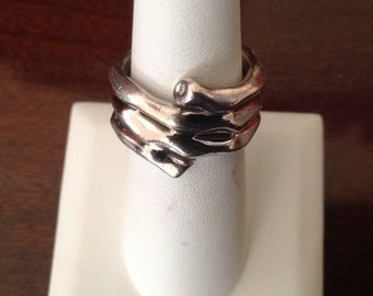 HOT DIAMONDS Sterling Silver Ring with Diamonds...Size 7