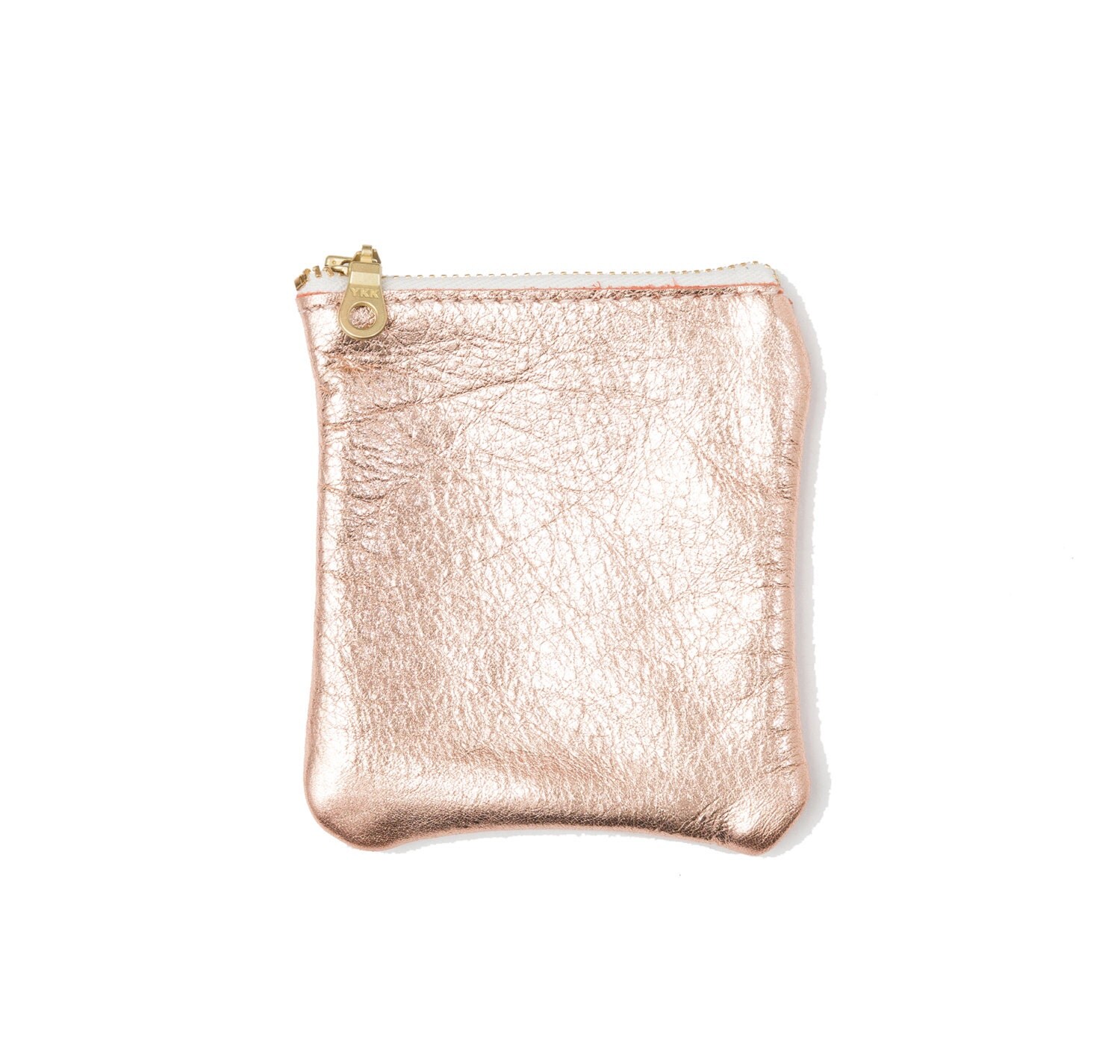 Cherry Ave Large Rose Gold Leather Coin Purse Copper Coin