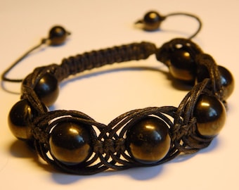 Shungite Bracelet ,macrame bracelet, natural beads bracelet